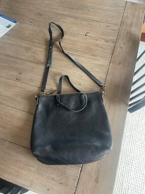 Madewell Black Leather Crossbody Tote